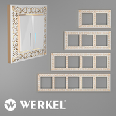 OM Metal frames for sockets and switches Werkel Antik White gold