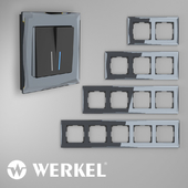 OM Glass frames for sockets and switches Werkel Diamant Black
