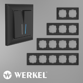 OM Plastic frames for sockets and switches Werkel Fiore Black