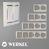 OM Plastic frames for sockets and switches Werkel Snabb White / gold