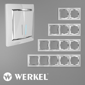 OM Plastic frames for sockets and switches Werkel Snabb White / chrome