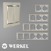 OM Plastic frames for sockets and switches Werkel Snabb Ivory / chrome