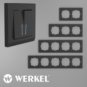 OM Plastic frames for sockets and switches Werkel Stark Black