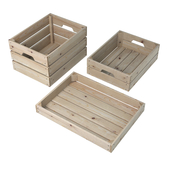 Wooden boxes (3 pcs.)