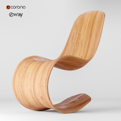 Wood curved chair