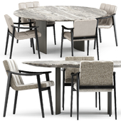 FYNN chair and LINHA DINING TABLE by Minotti