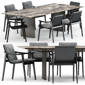 FYNN chair and LINHA DINING TABLE 3 by Minotti