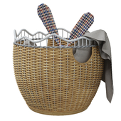 Rattan toy and laundry basket
