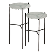 Maylan Clear Glass End Tables Set of 2 (Crate and Barrel)