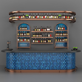 Blue Bar Set 05 Part 01 Bar Counter & Drinks