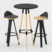 Bar or counter stool Hoker Falco and table set 1