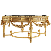 Round Tisserant Coffee Table in Bronze Classic Style