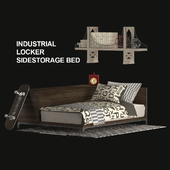Industrial locker side storage bed