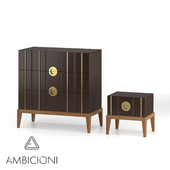 Linen chest of drawers and bedside table Ambicioni Bernetto