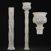 Plaster carved column_01