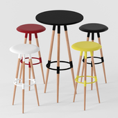 Bar or counter stool and table set 2