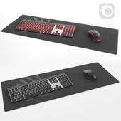 Set of keyboard, computer mouse and mouse pad