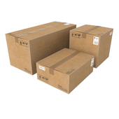 Cardboard boxes (3 pcs.)(low poly)