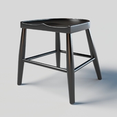 modern black carved seat wood stool
