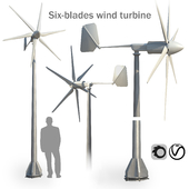 Six-blades wind turbine