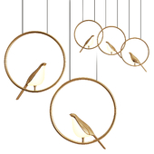 Ring and Bird Pendant Lamp NOMI