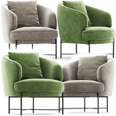Contemporary emerald accent chair