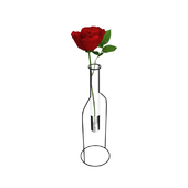 Vase bottle with rose