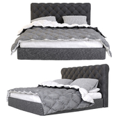Chesterfield Dark Grey Linen Bed