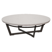 Круглый Журнальный столик Verdad Round White Marble Coffee Table (Crate and Barrel)