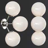 Modo Sconce 3 Globes Polished Nickel and Cream Glass