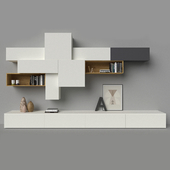 TV wall Slim 88 TV media unit composition by Dall Agnese