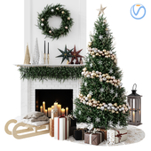 Christmas Decorative set sk_1 (Vray)
