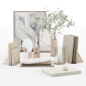 Marble Decorative Set with Old Books