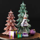 Cute christmas decorative set. Present