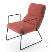 Sancale Elle Sled base fabric armchair with armrests
