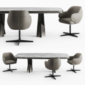 Cattelan Italia Mad Max Keramik Premium table and Bombe X chair