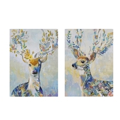 Picture set colorful reindeer IKEA