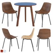 Blu Dot Apt Round Cafe Table Clean and Cut Dining Chair