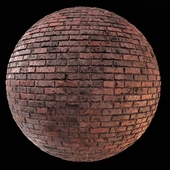 Red Grunge Brick Wall-PBR-01