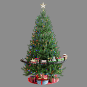 Christmas train on the tree