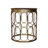 Baxton Studio Amina Modern and Contemporary Antique Gold Finished Metal and Mirrored Glass 2-Piece Stackable Accent Table