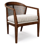 Armchair made of wood and French rattan