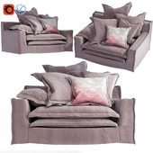 Soft Linen Single Sofa Chaise Bed Boho style Pastel