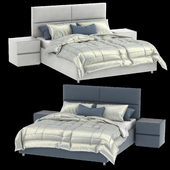 Bed with lifting mechanism ORLANDO and curbstone OSCAR from Askona