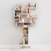 Nursery shelf in the form of a tree with filling