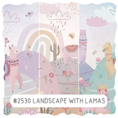 Creativille | Wallpapers | 2530 Landscape with lamas