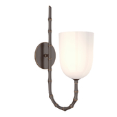 Edgemere Wall Light in Bronze with White Glass