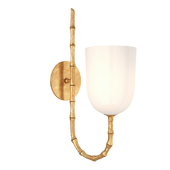 Edgemere Wall Light in Gild with White Glass