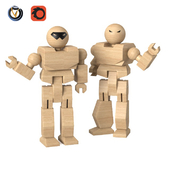 Toys robot wood