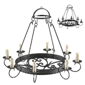 Wrought Iron Spanish Style Chandelier